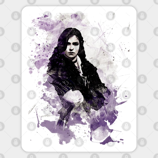 Yennefer from Witcher painting Sticker by Stylizing4You